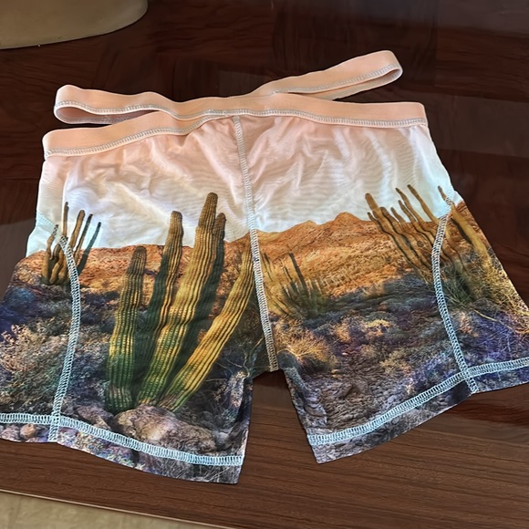 SHEIN *NEW* Women’s Cutout Waist Desert Landscape Print Mesh Biker Shorts - Picture 8 of 16